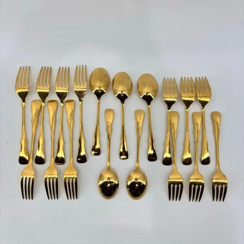 Northland Stainless Gold Spoons Forks Japan 18 Pcs Cottagecore